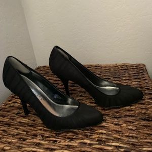 satin black shoes